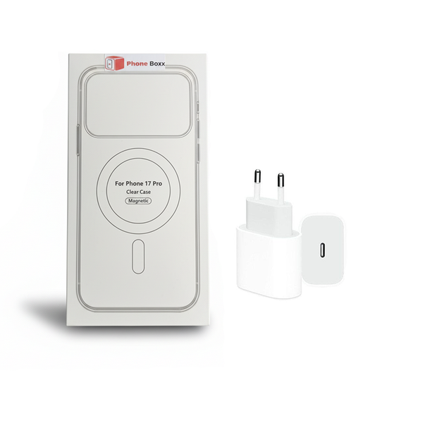 PhoneBoxx-ClearMagSafe Case Compatible with iPhone17 Pro/17 Pro Max-Adapter
