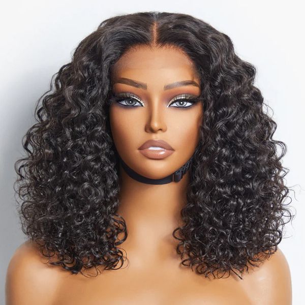 Brazilian Jerry Curly Double Drawn Full Frontal Bob - 14inch
