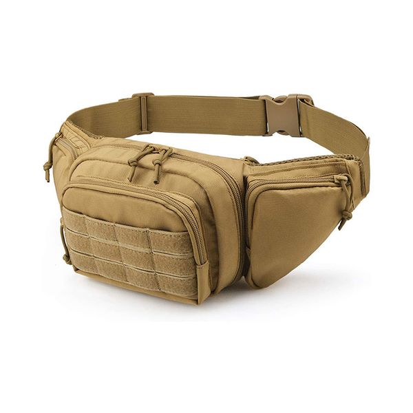 Adjustable Outdoor Tactical Gun Holster Waist Bag - Brown