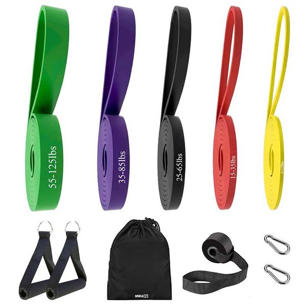 MIkaco Resistance Bands Strength Workout Elastic Latex Set of 5