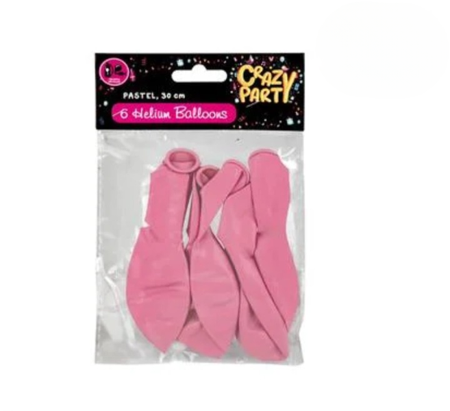 Soft Pink Helium Balloons, 6-Pack - Instant Party Vibes