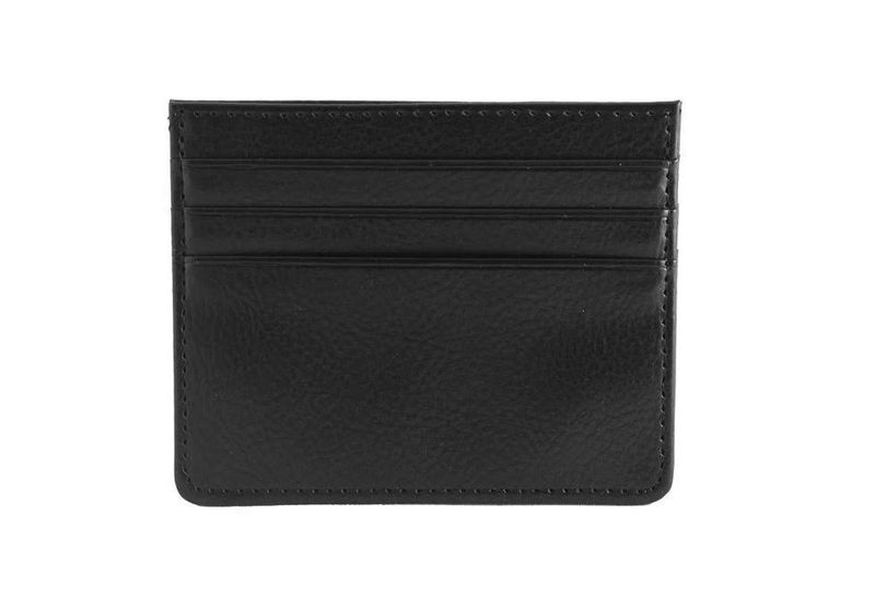 Double Sided Card Holder with Money Pocket Wallet - Black