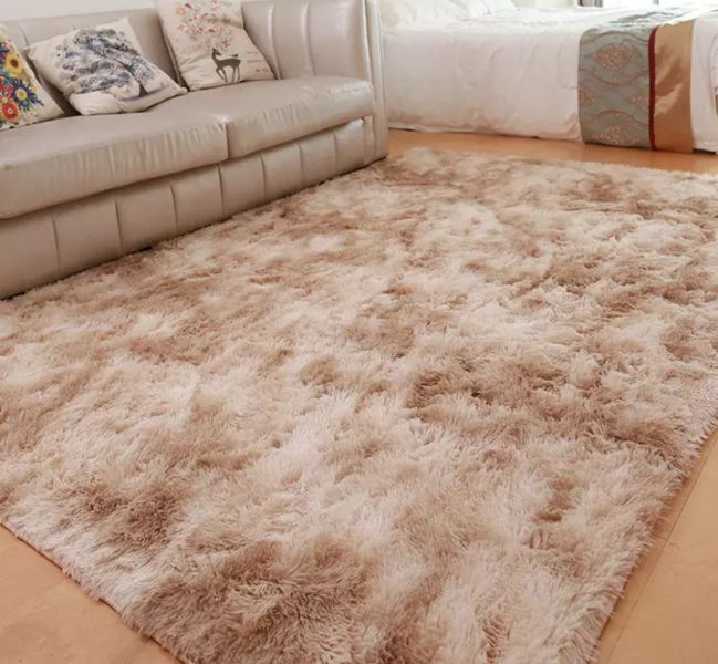 Large Premium Fluffy Carpet/Rug - Tortilla Brown Mix