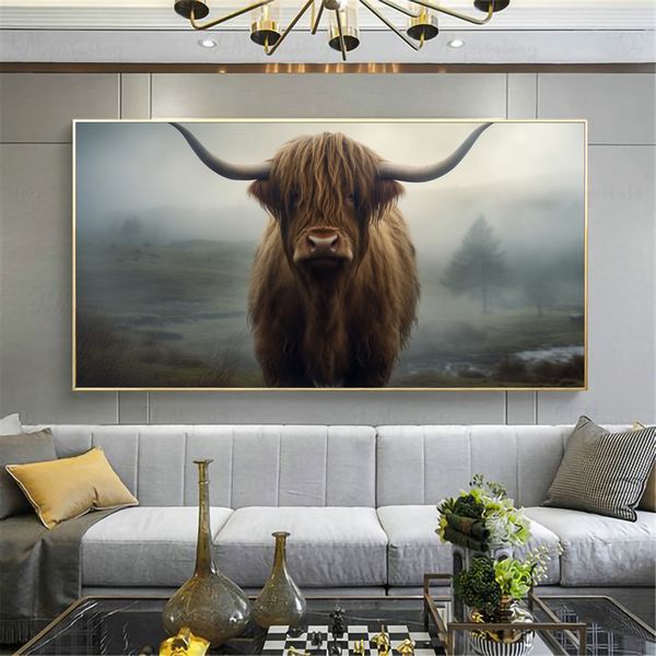 Canvas Wall Decor - Majestic Highland Cow - 0512