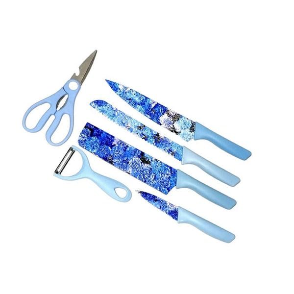 6 Piece Corrugated Colorful Kitchen Knife Set