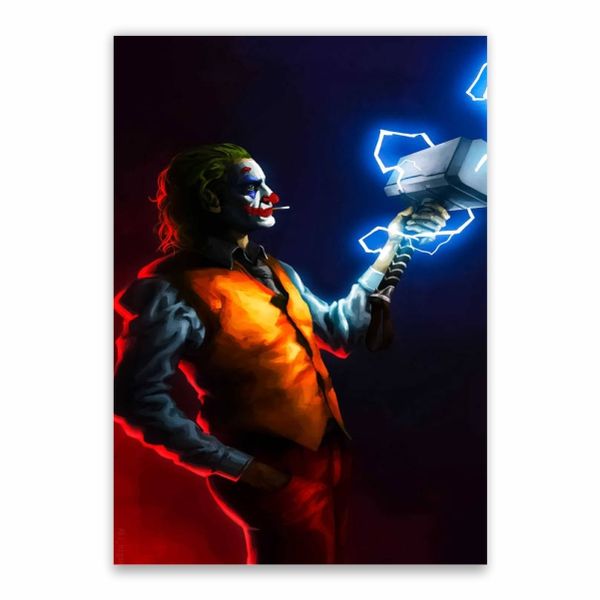 Joker With Mjolnir Poster - A1