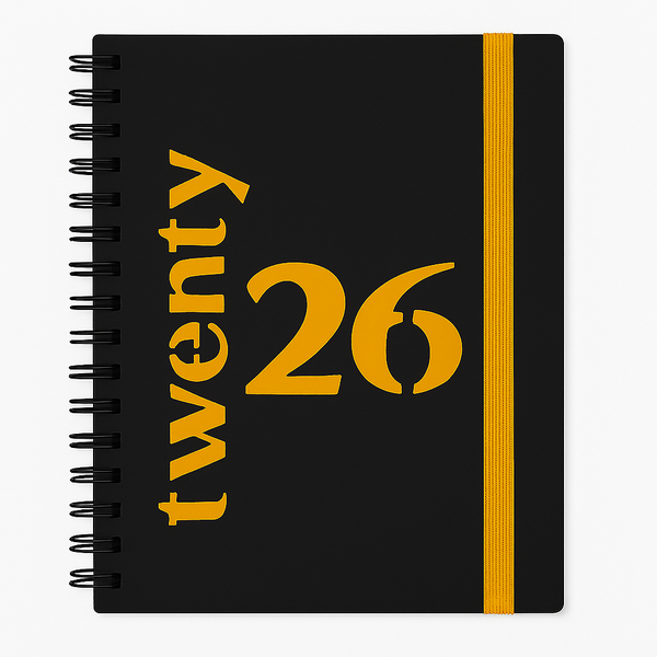 2026 A4 Black Yellow-Wiro Diary