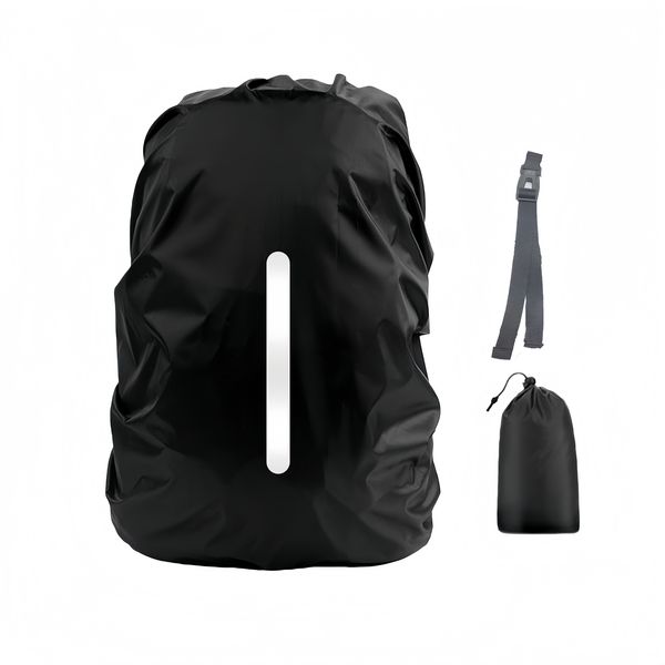 Waterproof Dustproof Reflective Backpack Rain Cover-Fits 30-40L Backpacks