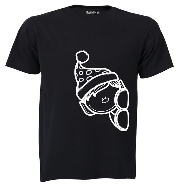 Peeking Christmas Elf - Kids T-Shirt