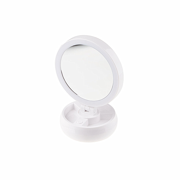 Portable Folding Makeup Mirror with LED Light