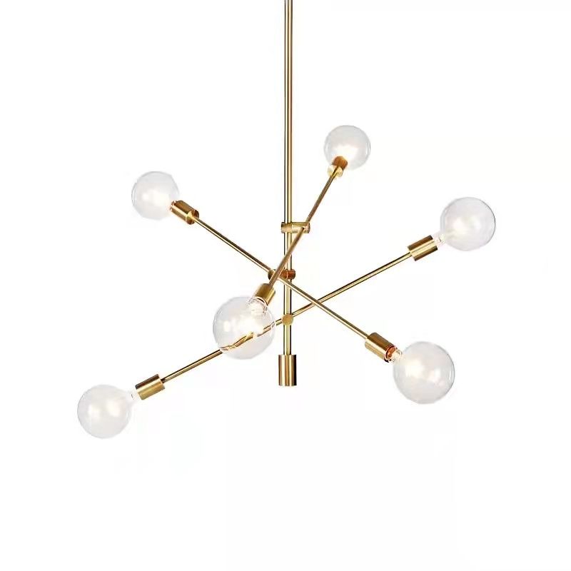 DrLight Minimalist Golden Wrought Iron Tree Branch Molecule Chandelier