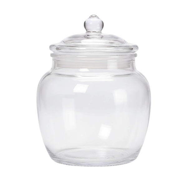650ml Thickened Clear Glass Storage Jar With Lid - Transparent