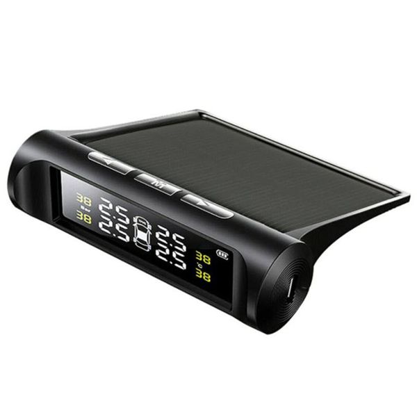 GS Wireless Solar TPMS LCD Tire Pressure Monitoring System - Black