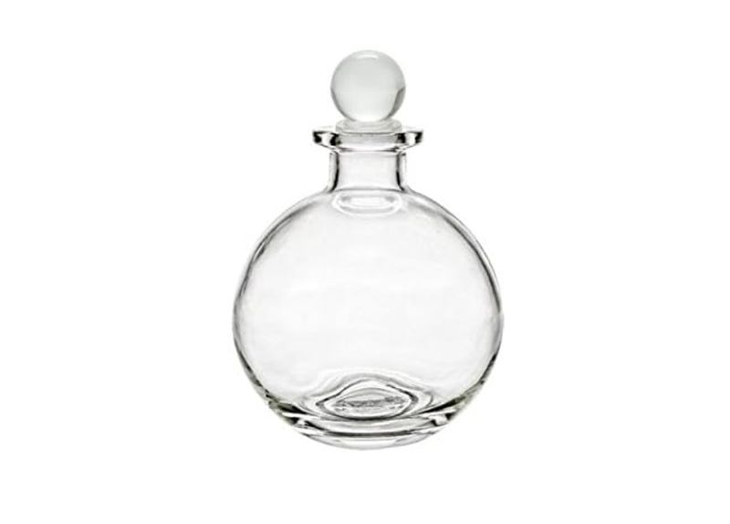 8.5 oz (250 ml) Spherical Clear Glass Bottle with Round Stopper - Liquor