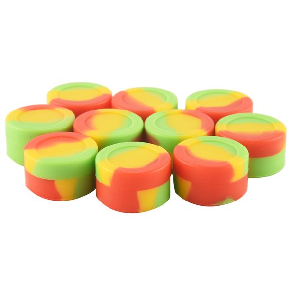 10 Pcs 5Ml Silicone Wax Containers Assorted Colors Multi Use Non Stick Wax
