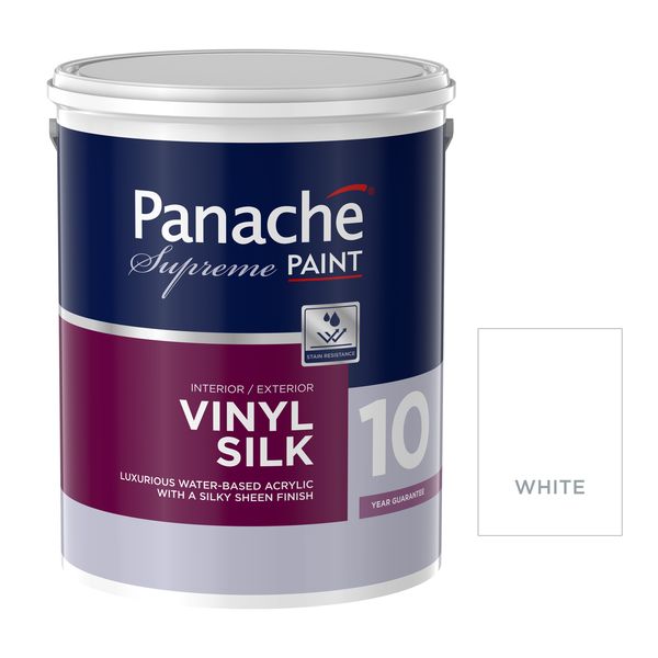 Panache Supreme Vinyl Silk Interior &amp; Exterior Paint 5Lt