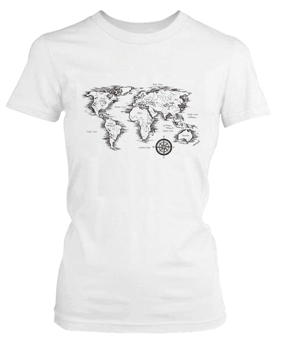 PepperSt Ladies White T-Shirt - Mapped | Shop Today. Get it Tomorrow ...