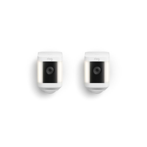 Ring Spotlight Cam Battery Plus, 2-Pack | 1080HD, Two-Way Talk, | White
