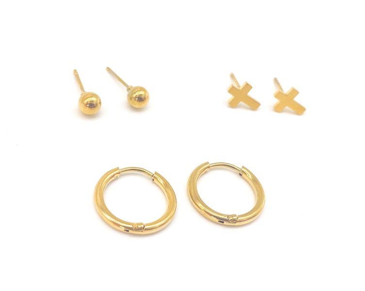 Fabulae Gold Set of 3 Earrings, Renn