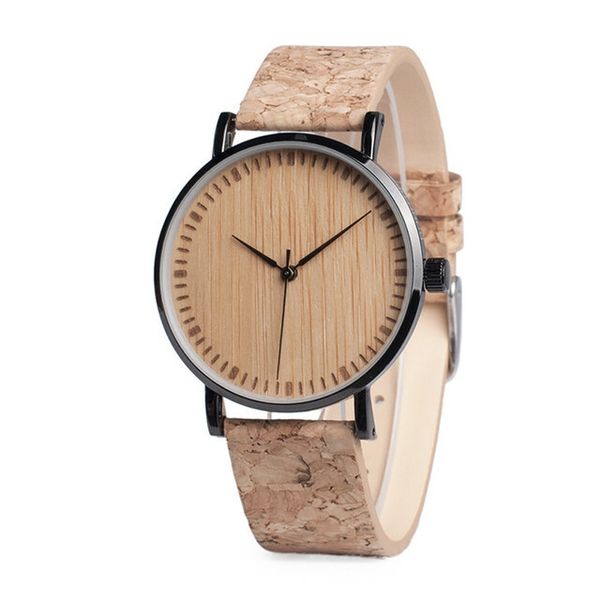 Bobo Bird Analogue Cork Leather Watch
