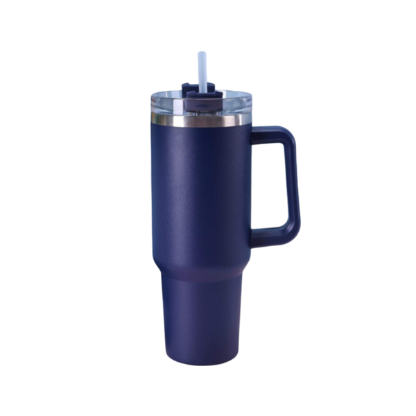 1.2L Double-Walled Stainless Steel Thermal Tumbler With Straw