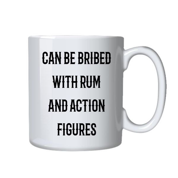 Rum and Action Figures Coffee Mug - Best Funny Novelty Cup, Ideal Gift Idea
