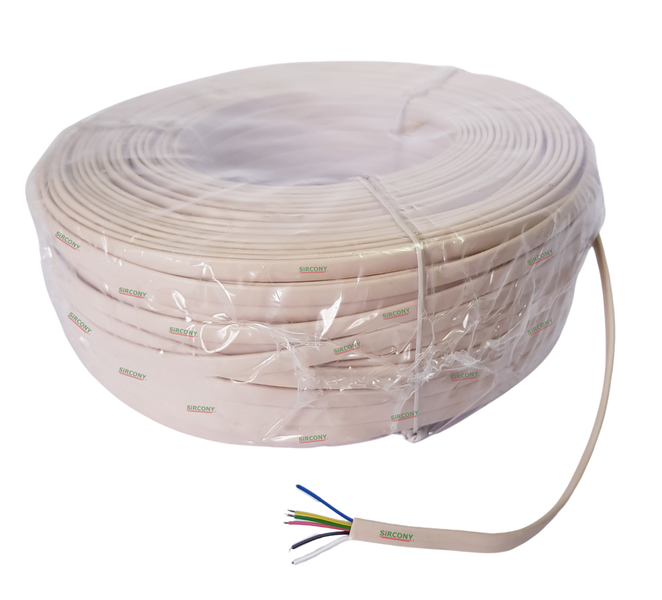 SiRCONY Telephone FLAT cable (100M) 6 core IVORY