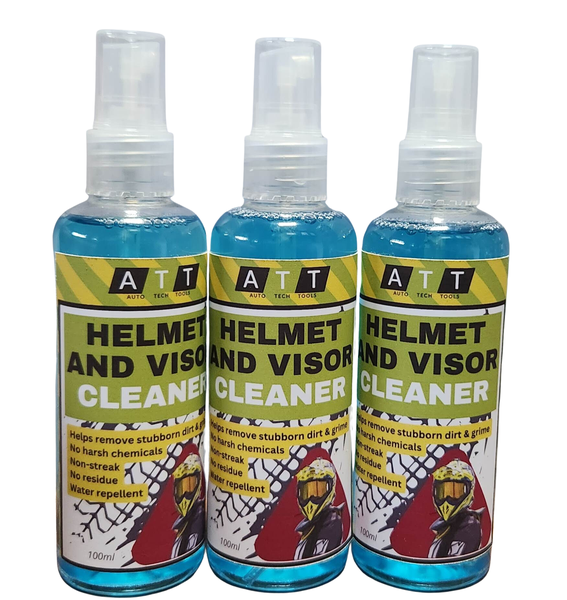 ATT Helmet and Visor Cleaner - 100ml Spray Bottle - Pack of 3
