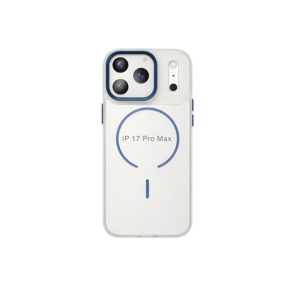 Fashion Case Compatible With iPhone 17 Pro Max -Frosted Cream &amp; Orange Trim