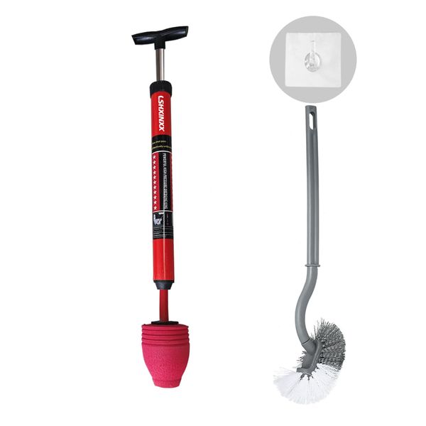 Toilet Plunger, High-Pressure Plungers for Bathroom, Toilet Brush Plunger
