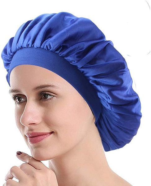 Wide Band Satin Bonnet Cap - Sleeping Cap Silky