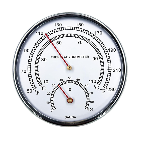 Sauna Fahrenheit Thermometer Hygrometer Indoor Dial Hygrothermograph