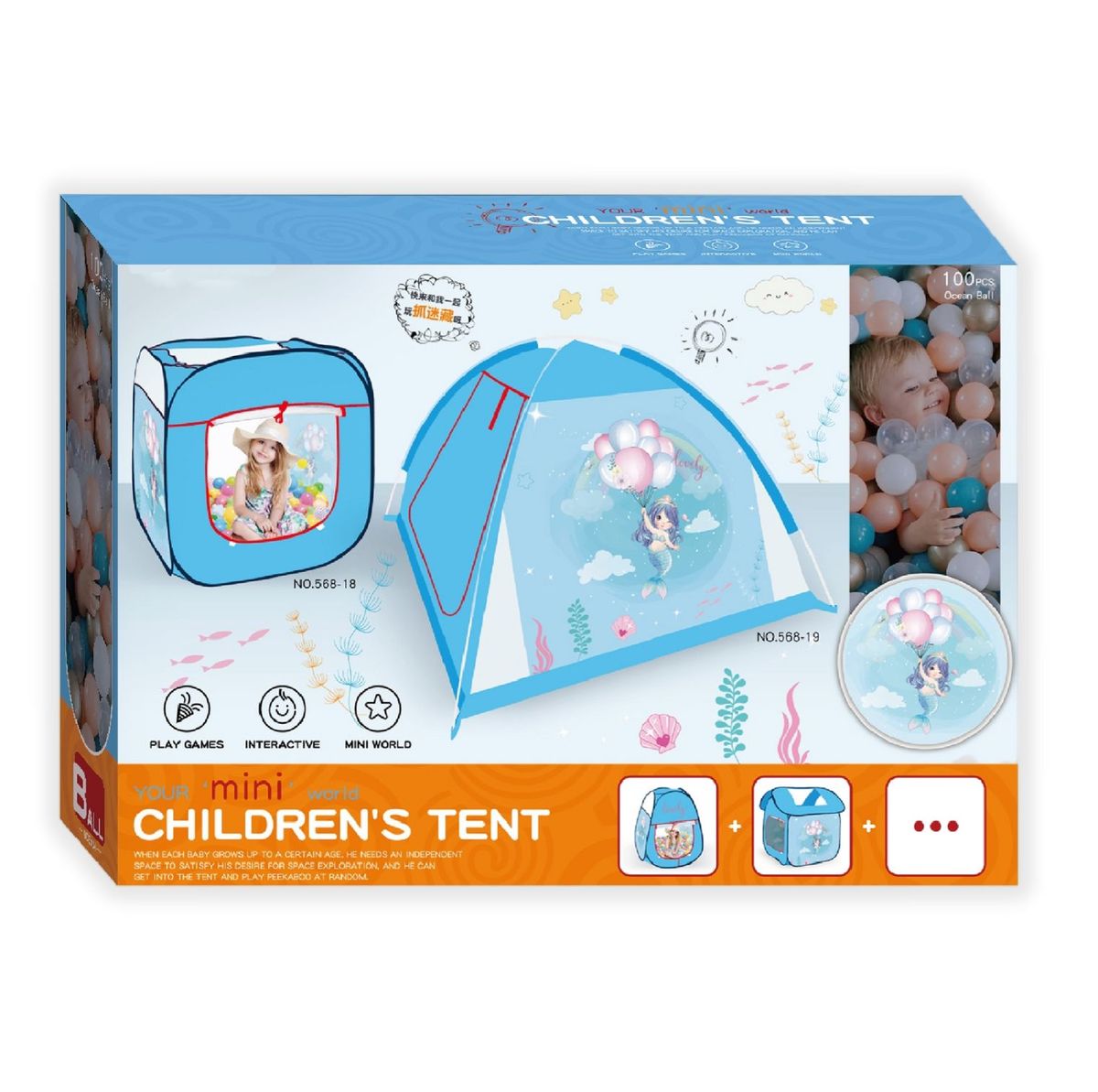 Lovely Mermaid Beach Play House Tent Toys for Girls Baby Toy Shop