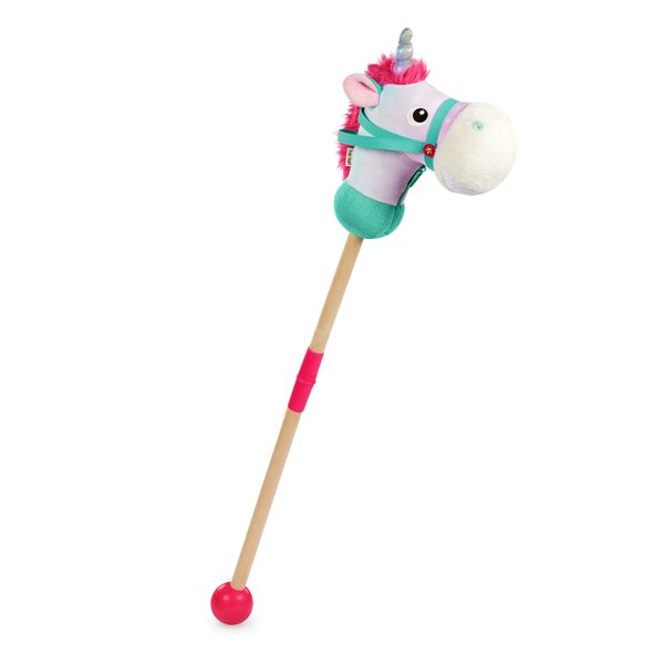 Battat Unicorn Pal Plush Hobby Horse - Interactive Ride-On Toy with Sounds