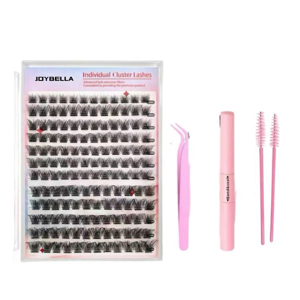 144Pcs Black False Eyelashes Kit Eyelash Extensions 8-16mm