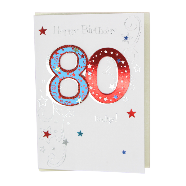 Happy 80th Birthday card - Male
