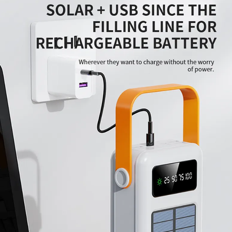 Treqa TR-957-100000Mah Solar Power Bank With Hand Handle- SD