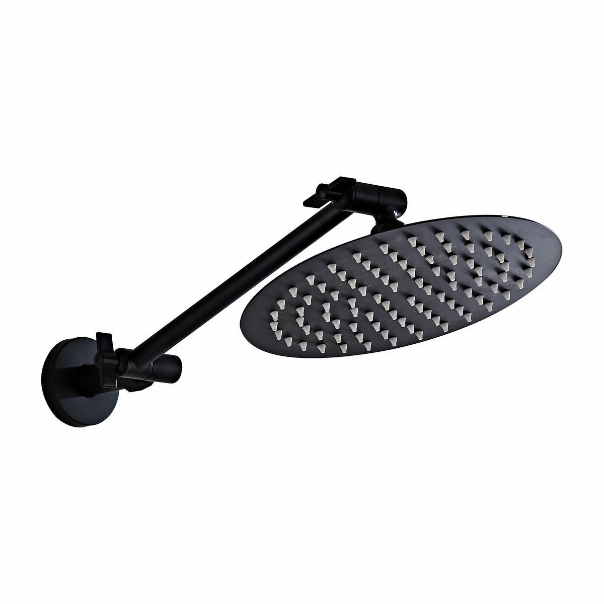 Angle adjustable shower head kit 8"R Black