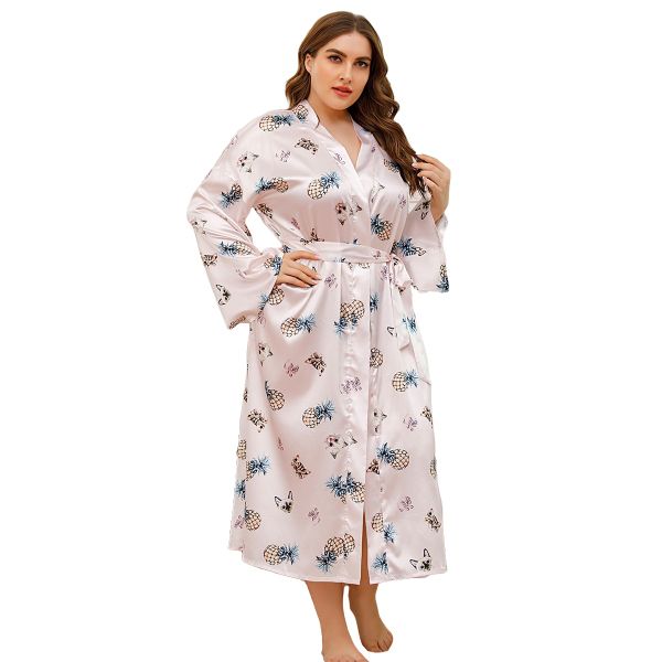 Women's Plus Size Sleepwear Long Sleeve Sleep Dress Fluffy Robe Nightshirt