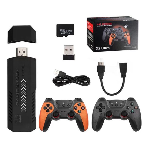 X2Pro TV Game Stick with Wireless 2 Gamepad HDMI Output TV(64G)
