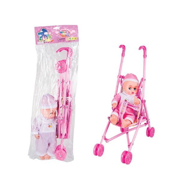 Bulk Pack x 2 Baby Doll 28cm With Sound &amp; Stroller