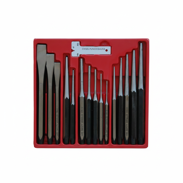 16 Piece Punch and Chisel Set for Metal and Woodworking