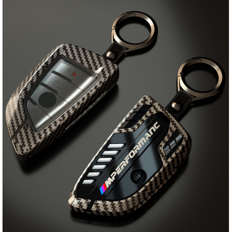 Premium Zinc Alloy M Performance Style BMW Key Cover Case Carbon