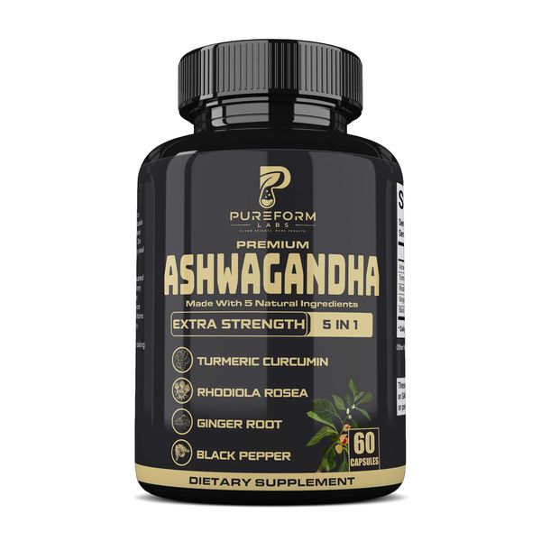 Premium Ashwagandha Extra Strength 5-in-1 Capsules
