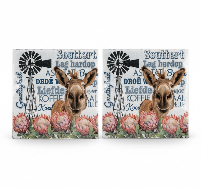 High-Quality 2-Ply Afrikaans Serviettes, 33cm, 20 Piece Pack - 2 Pack