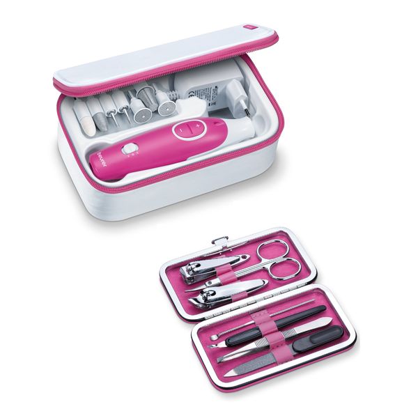 Beurer Manicure / Pedicure Device with 7 Attachments &amp; Nail Care Set: MP 44