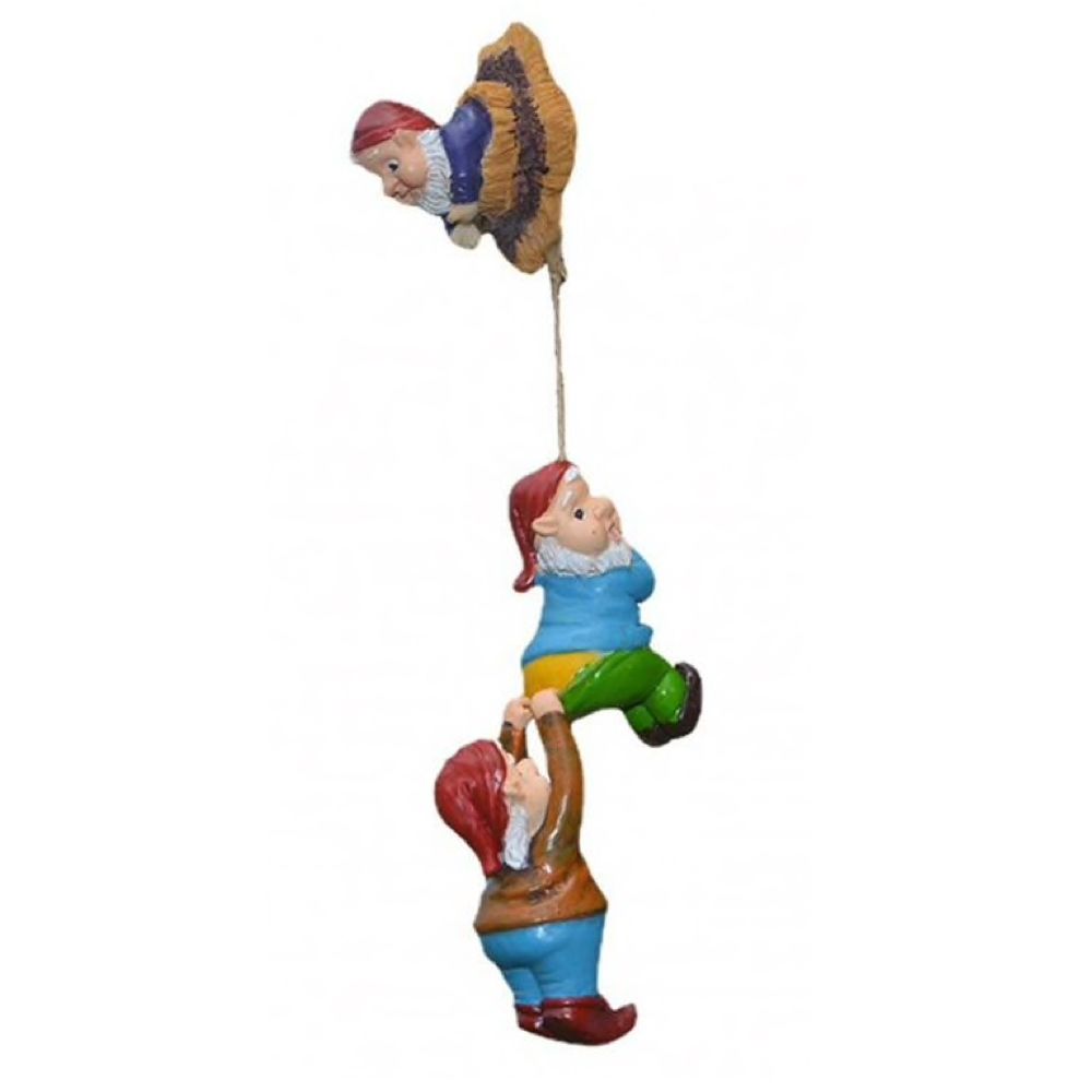 Garden Home Decor Tree Climbing Gnome Statue Set - 7cm