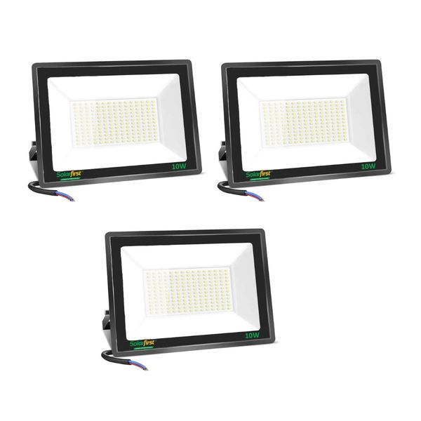 Solar First - LED Flood Light (50W) - Electric (Non-Solar) - 3 Pack