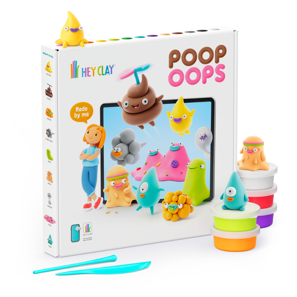 Hey Clay - Modelling Air-Dry Clay with Fun Interactive App - Poop Oops
