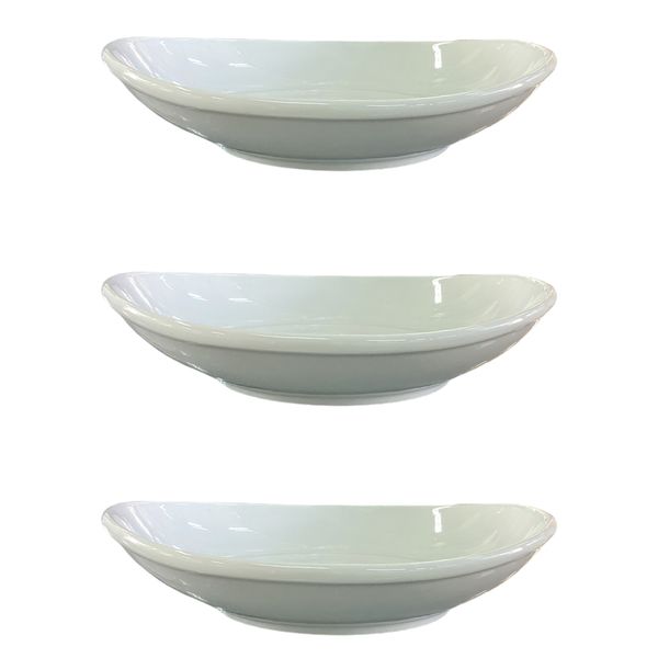 3 Piece Bowl Oval White Porcelain - 25 x 23 x 5cm
